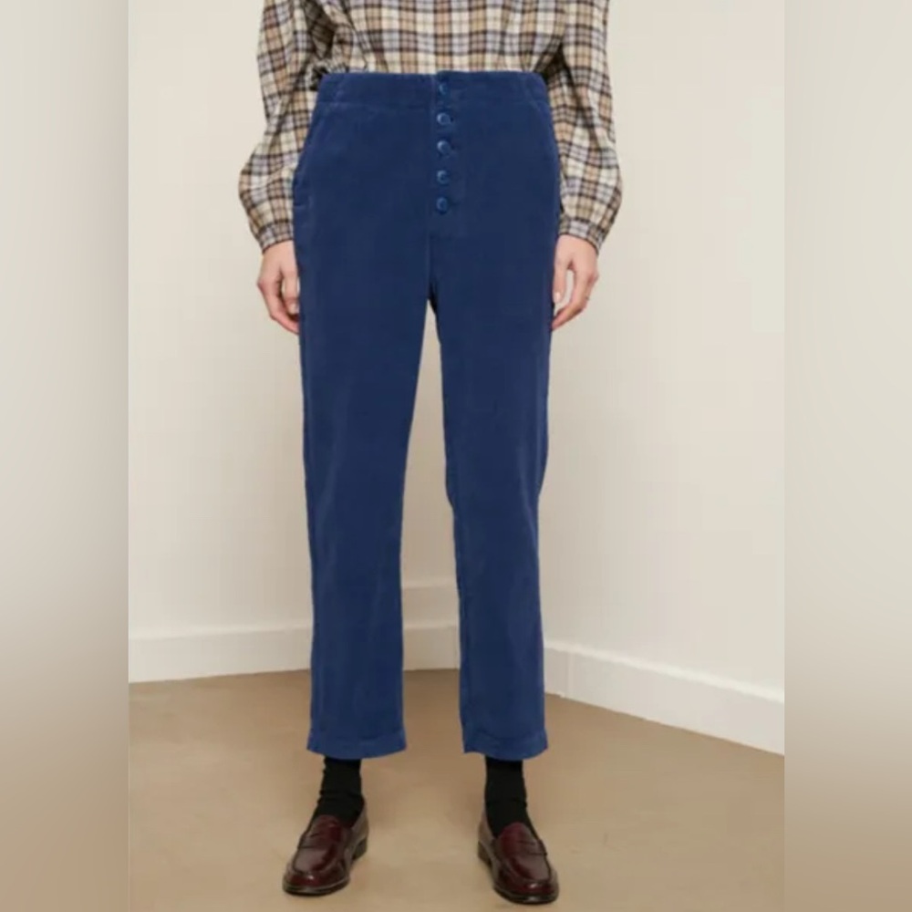 Chloe Stora Patt Corduroy Trousers Blue Size 36 (S/4)